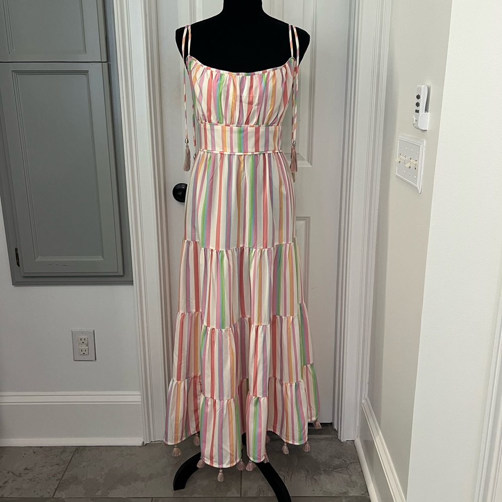 Chicwish Pastel Striped Maxi Dress